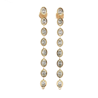8.08 Oval Diamond Convertible Drop Earrings 18k