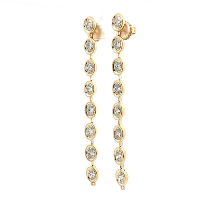 8.08 Oval Diamond Convertible Drop Earrings 18k