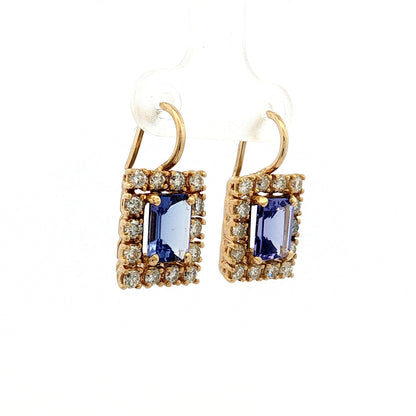 2.40 Tanzanite & Diamond Drop Earrings 18k