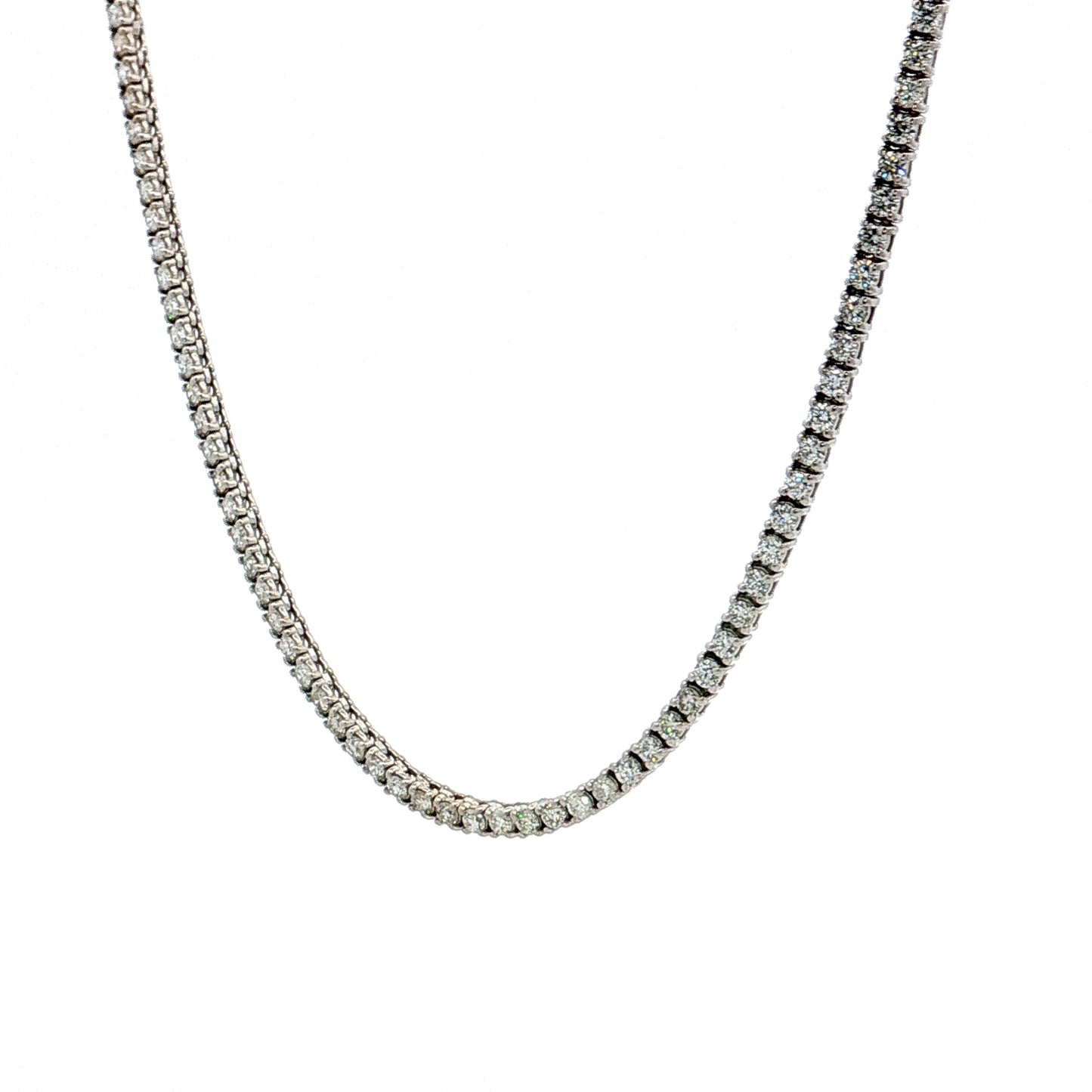 3.46 Diamond Tennis Necklace 14k White Gold