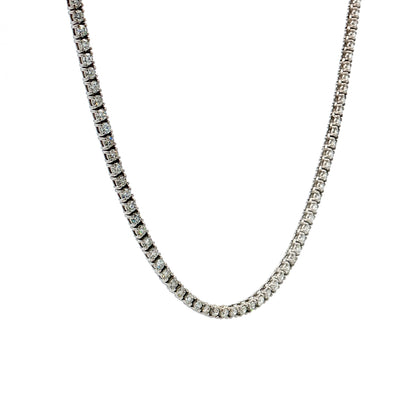 3.46 Diamond Tennis Necklace 14k White Gold