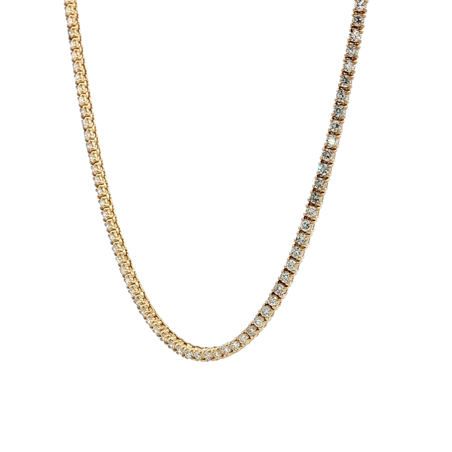 3.36 Diamond Tennis Necklace 14k Yellow Gold