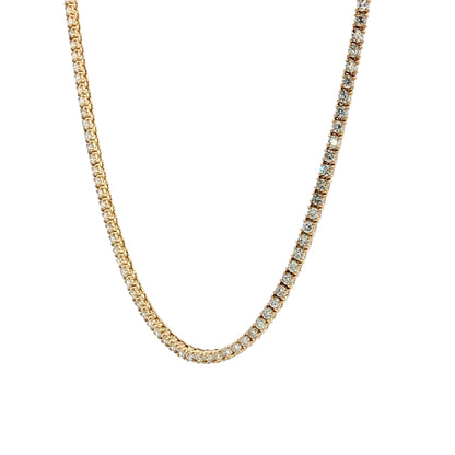 3.36 Diamond Tennis Necklace 14k Yellow Gold