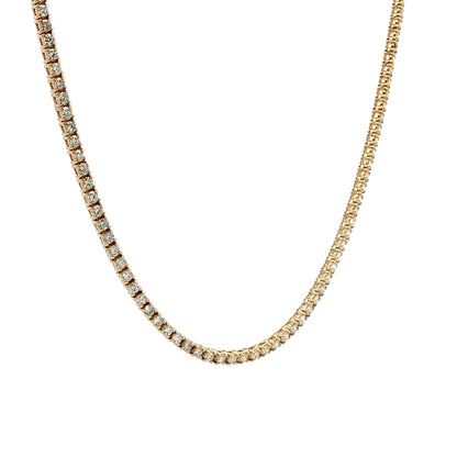 3.36 Diamond Tennis Necklace 14k Yellow Gold