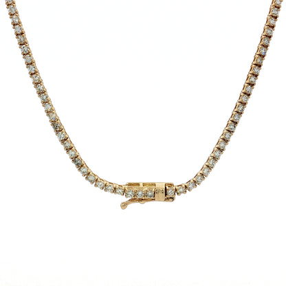 3.36 Diamond Tennis Necklace 14k Yellow Gold
