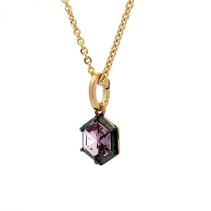 1.30 Hexagon Sapphire Pendant Necklace 18k & 14k