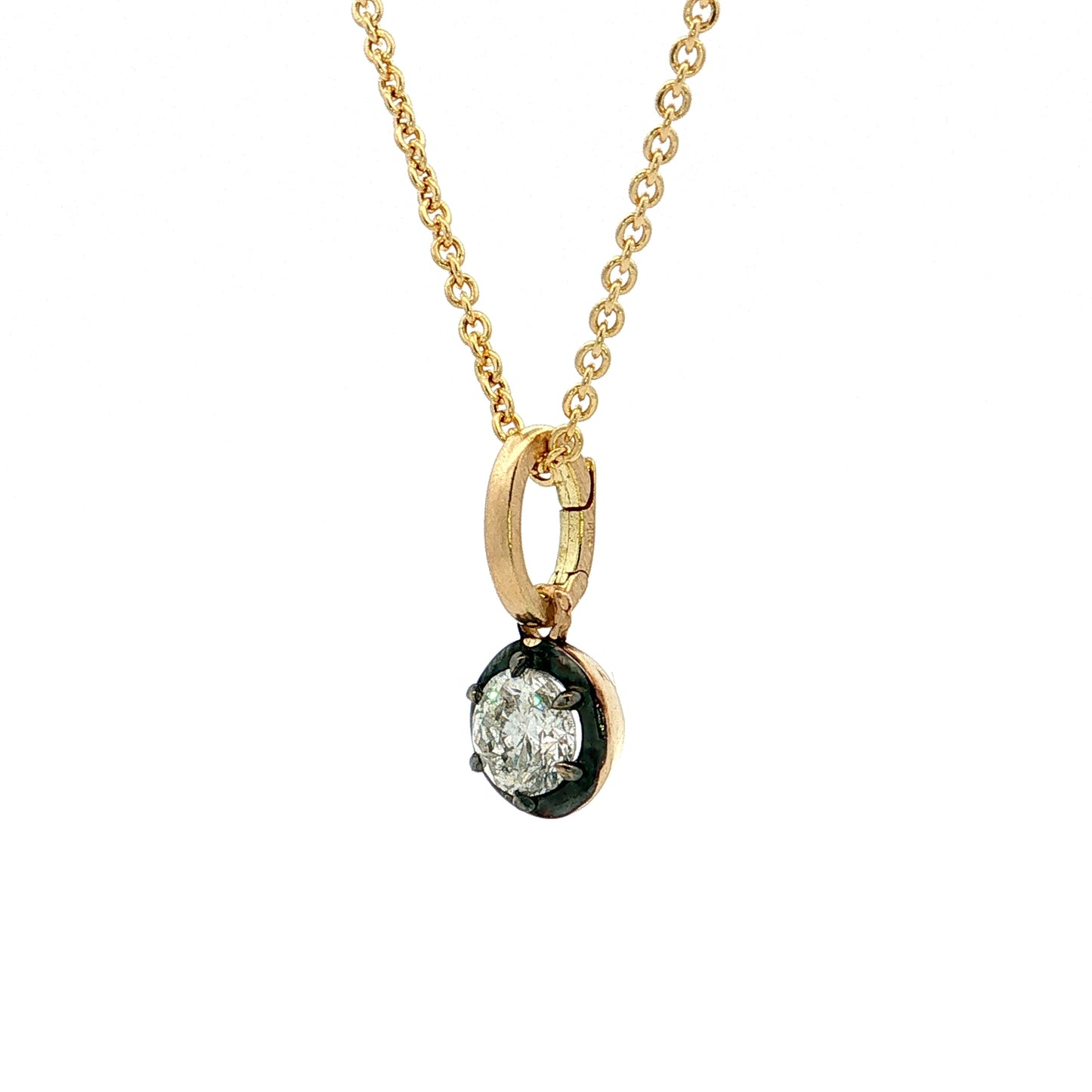.66 Round Diamond Pendant Necklace 18k & 14k