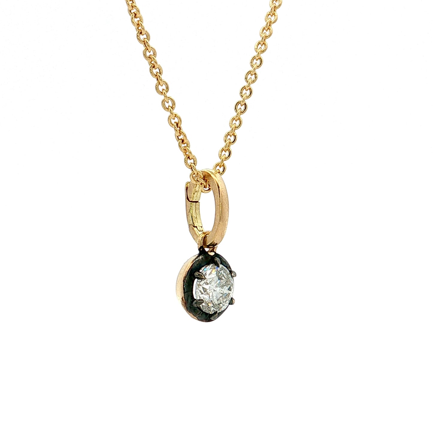 .66 Round Diamond Pendant Necklace 18k & 14k