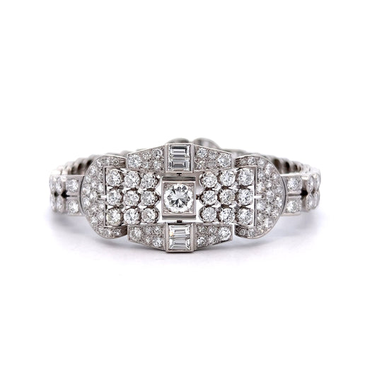 12.96 Vintage 1950s Diamond Bracelet Platinum