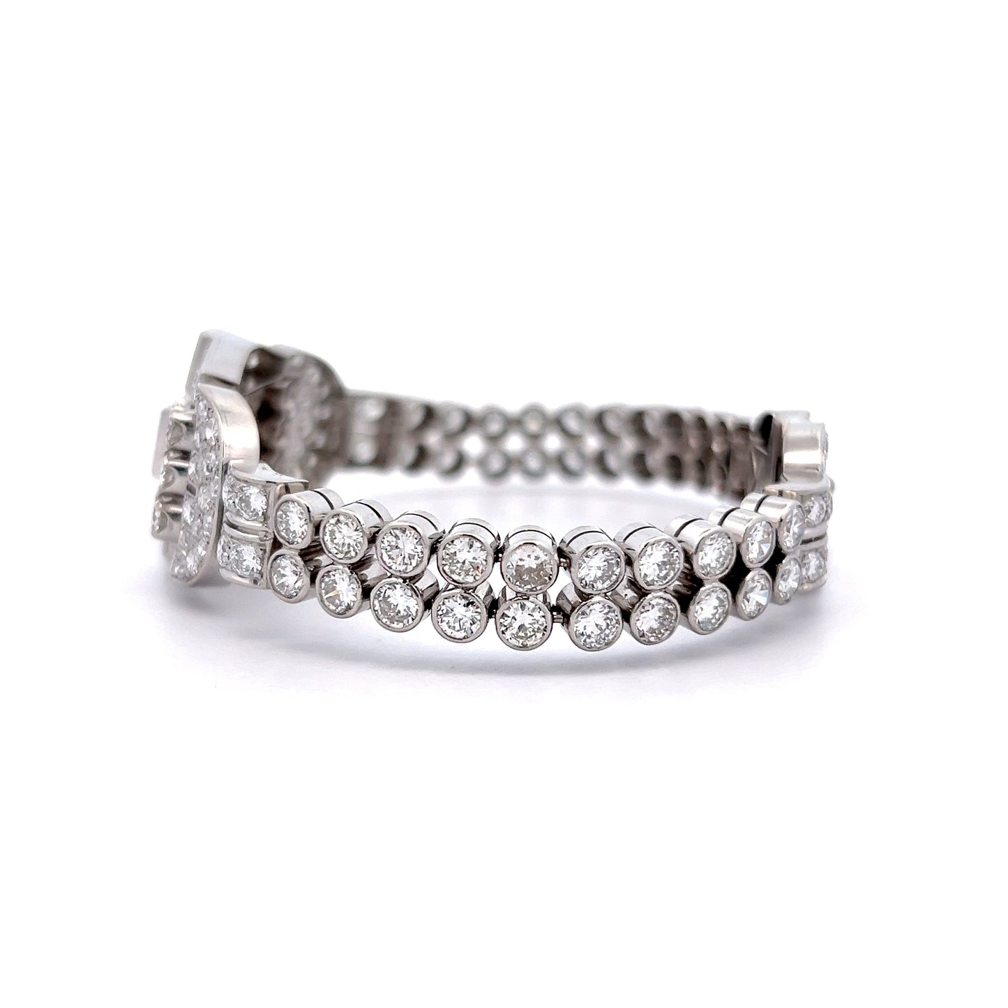 12.96 Vintage 1950s Diamond Bracelet Platinum