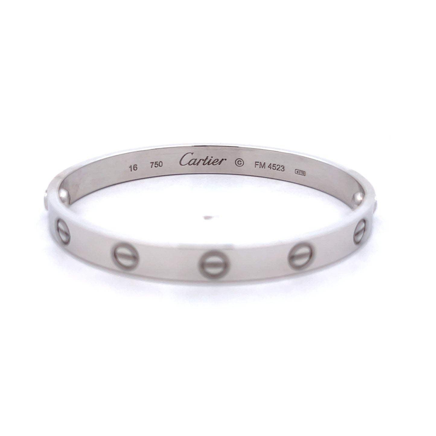 Cartier Love Bangle Bracelet 18k White Gold