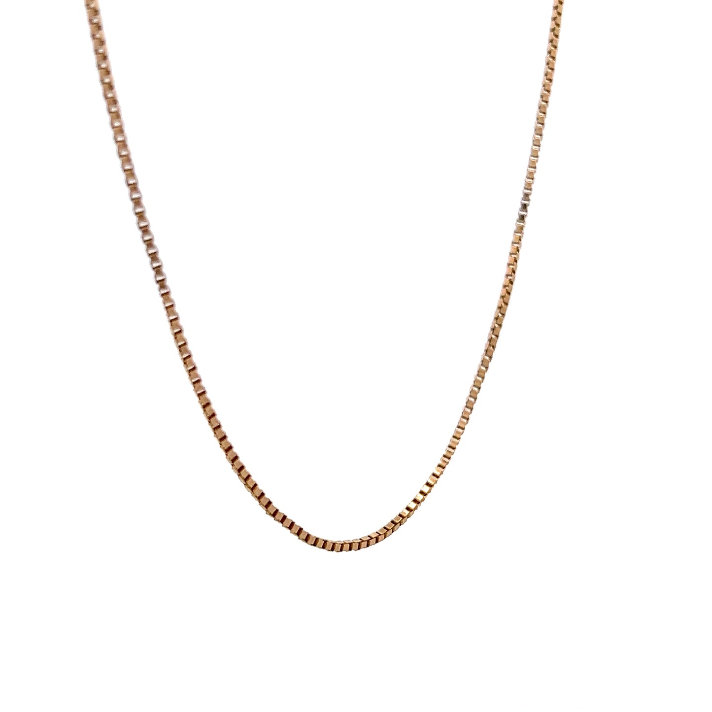 21" Box Chain Necklace 14k Yellow Gold
