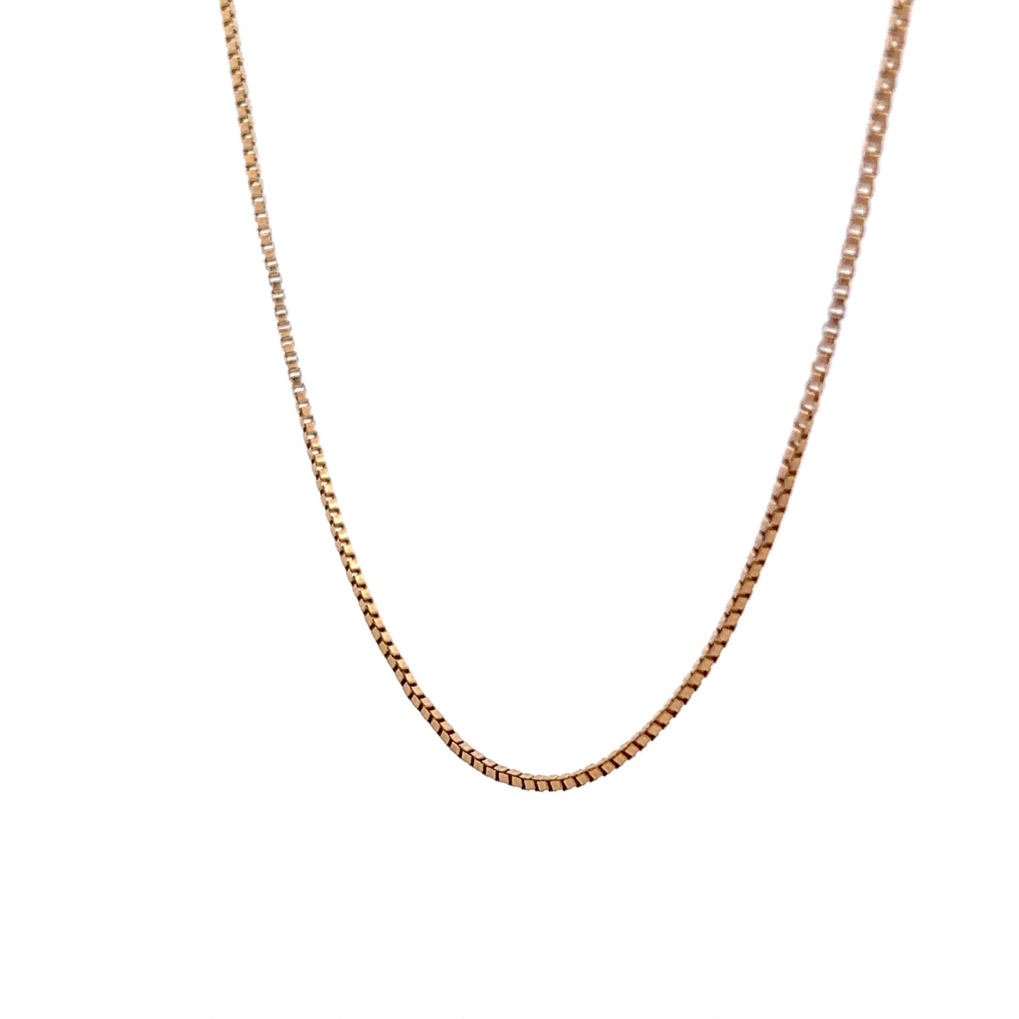 21" Box Chain Necklace 14k Yellow Gold