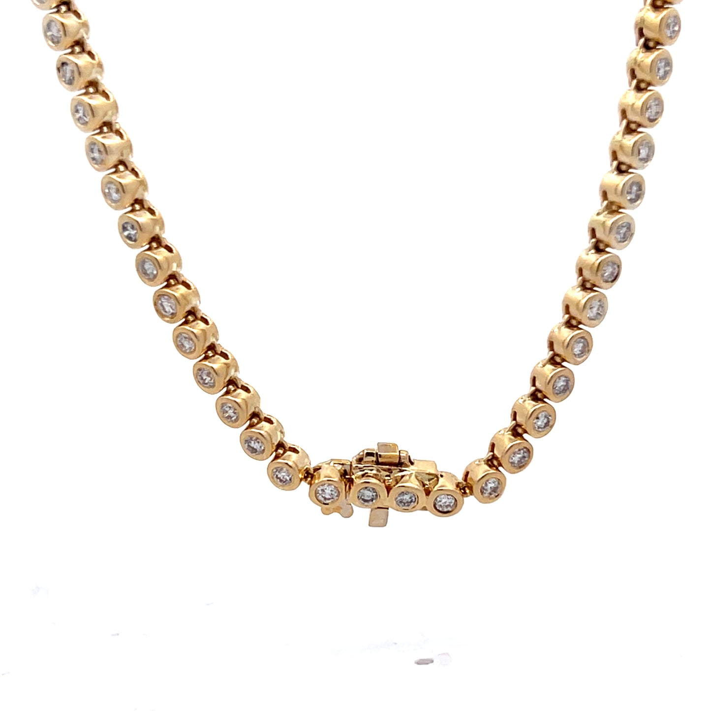 7.00ct Diamond Tennis Necklace 14k Yellow Gold