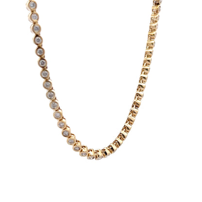 7.00ct Diamond Tennis Necklace 14k Yellow Gold