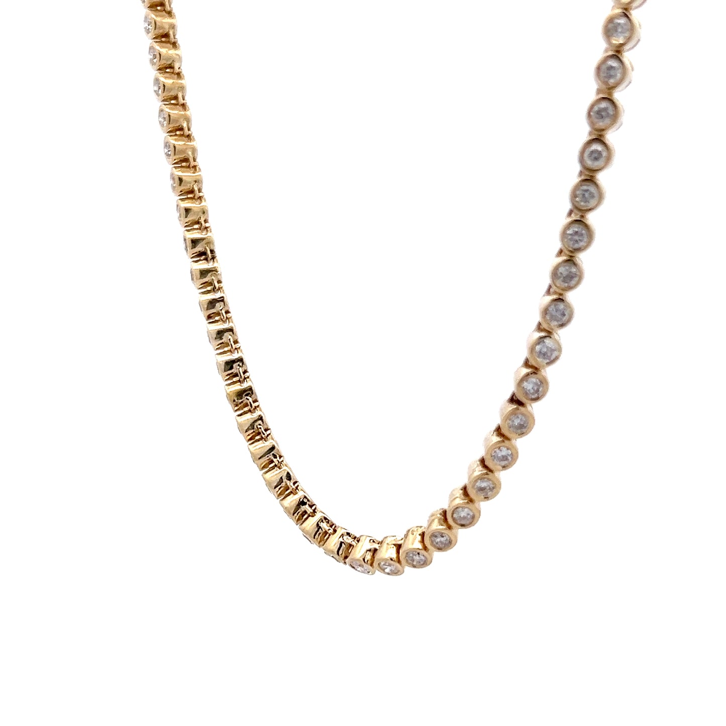 7.00ct Diamond Tennis Necklace 14k Yellow Gold