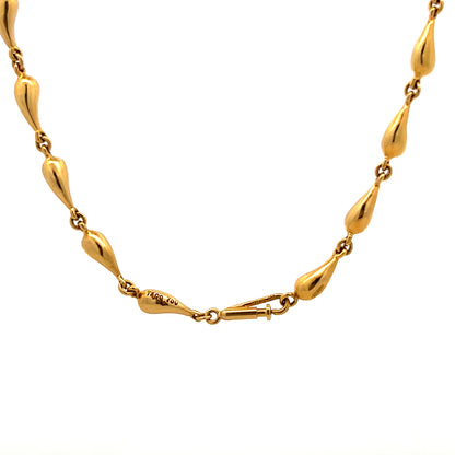 Elsa Peretti Teardrop Link Chain Necklace 18k