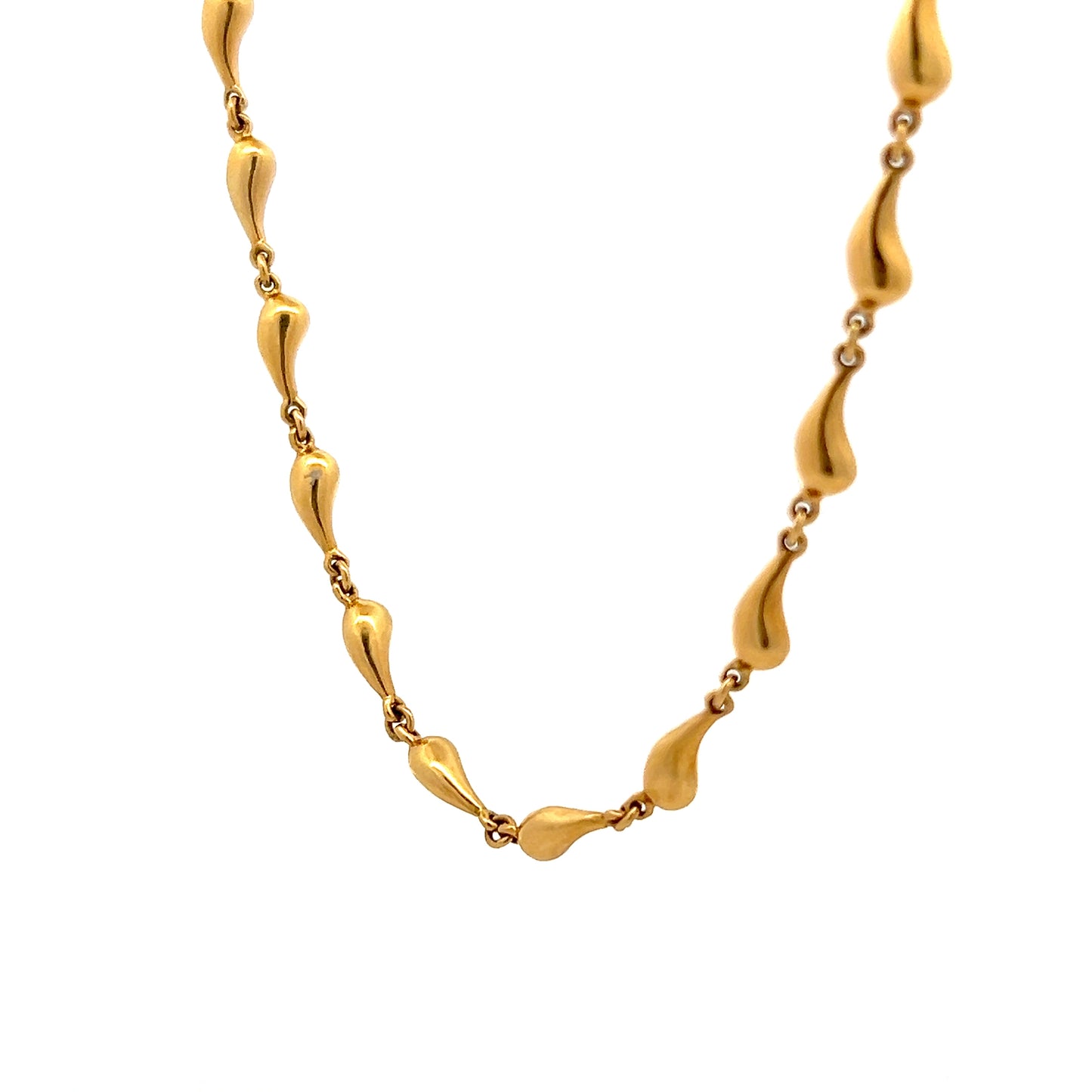 Elsa Peretti Teardrop Link Chain Necklace 18k