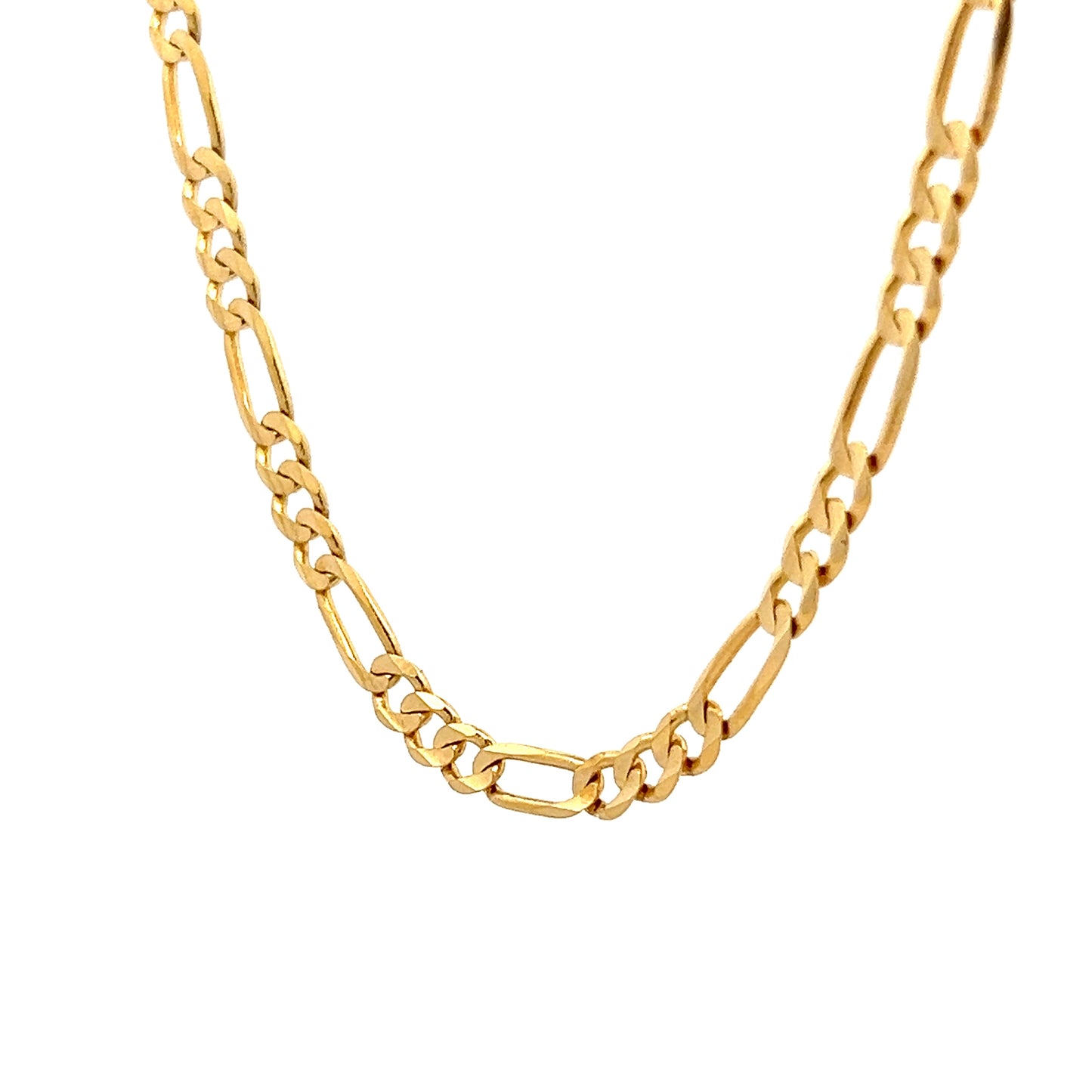 19" Figaro Chain Necklace 14k Yellow Gold