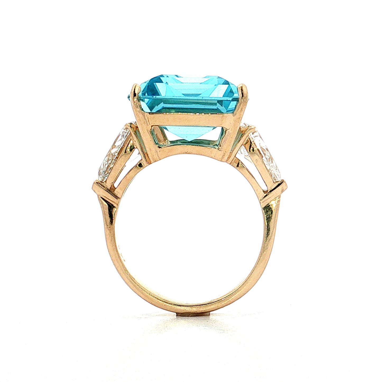 12.32 Aquamarine & Diamond Cocktail Ring 14k