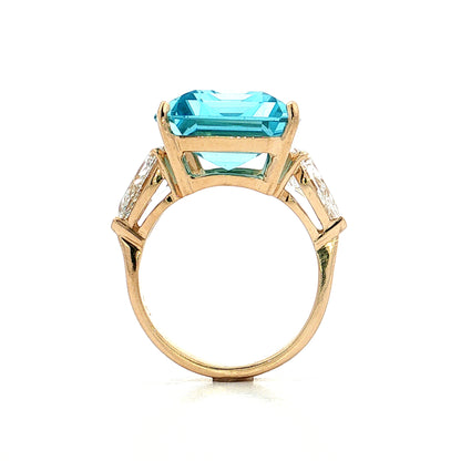 12.32 Aquamarine & Diamond Cocktail Ring 14k