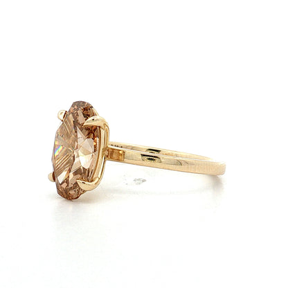 3.00 Moval Diamond Solitaire Engagement Ring 14k