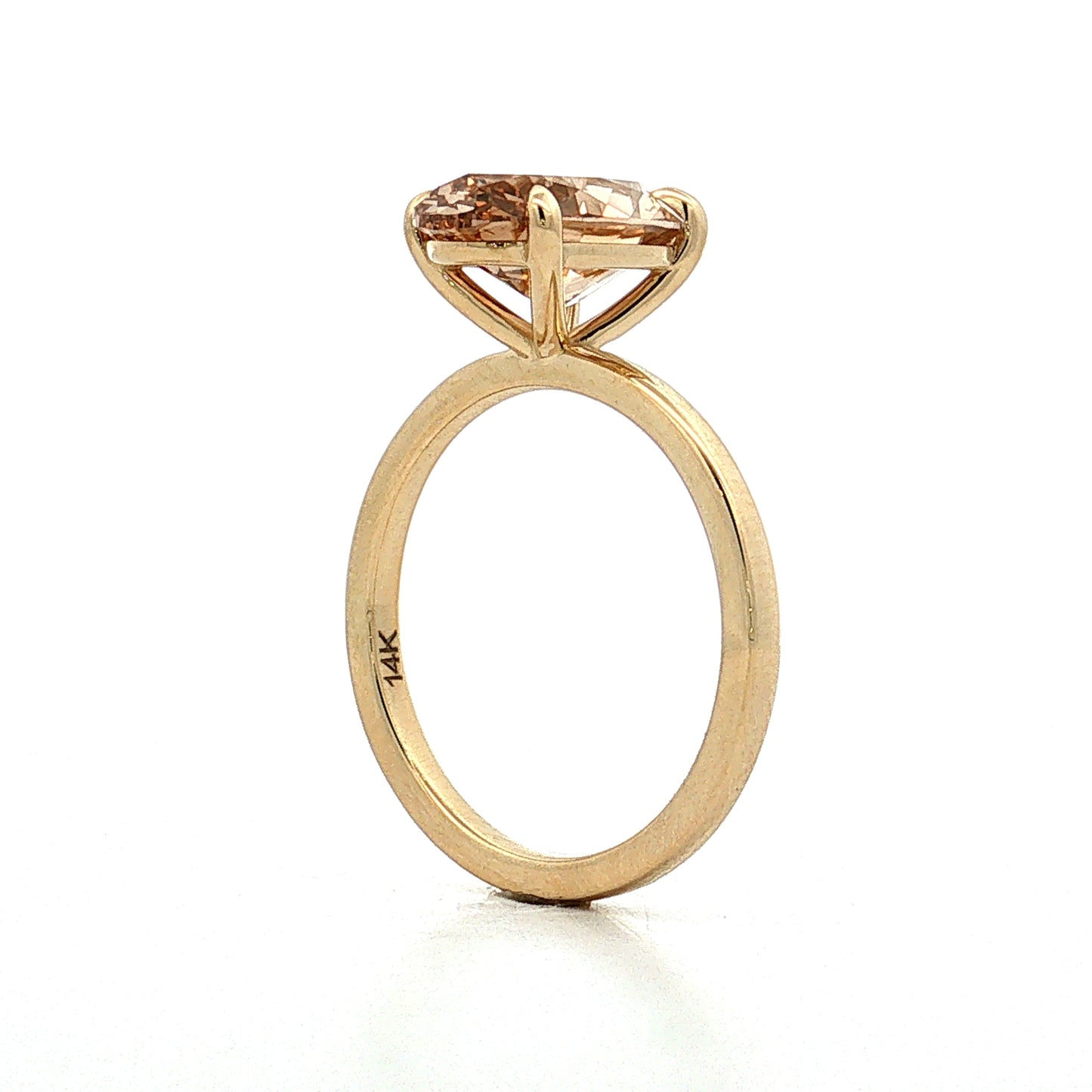 3.00 Moval Diamond Solitaire Engagement Ring 14k