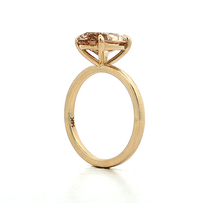 3.00 Moval Diamond Solitaire Engagement Ring 14k