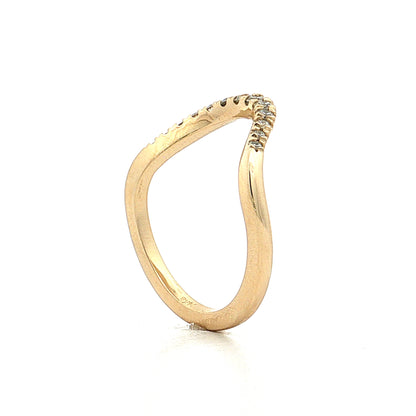 Contoured Diamond Wedding Band 14k Yellow Gold