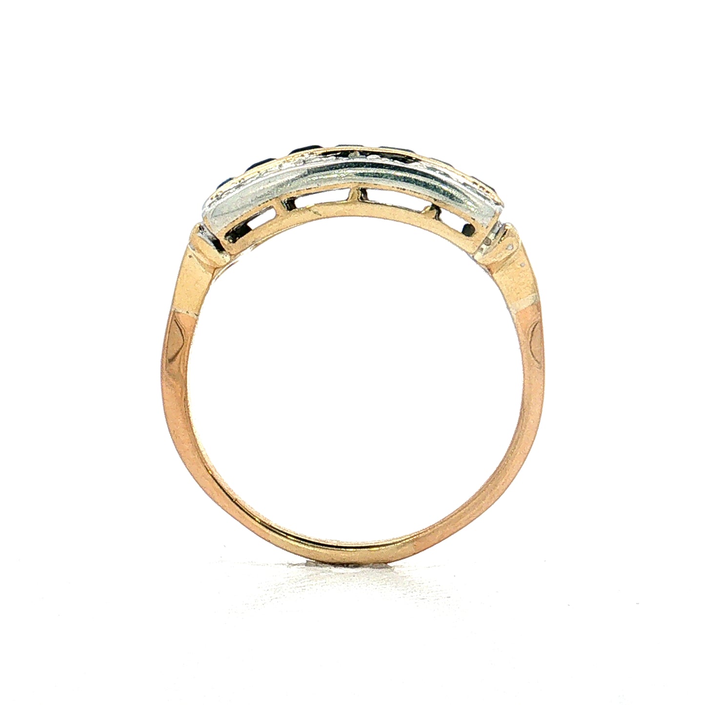.50 Vintage Retro Sapphire Diamond Ring 14k