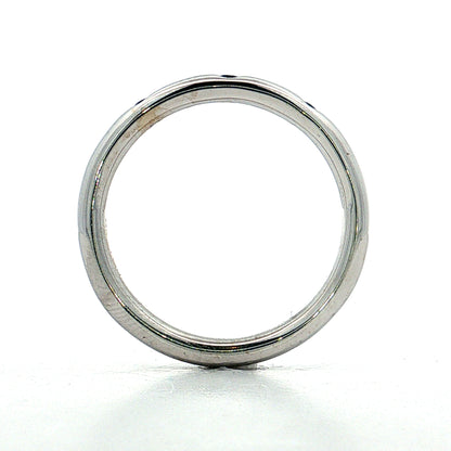 .15 Three Stone Sapphire Wedding Band 14k White Gold