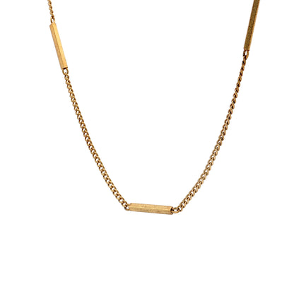 Antique Victorian Bar Link Chain Necklace 18k