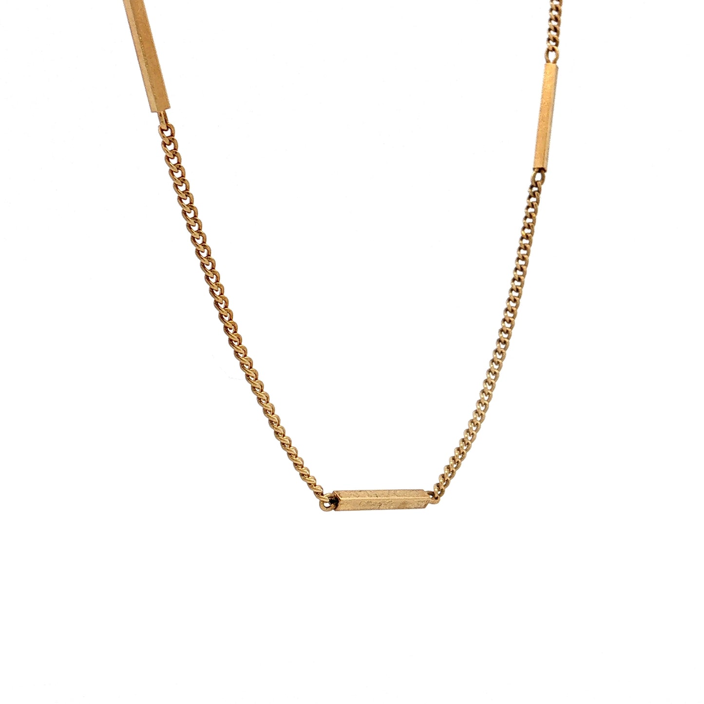 Antique Victorian Bar Link Chain Necklace 18k