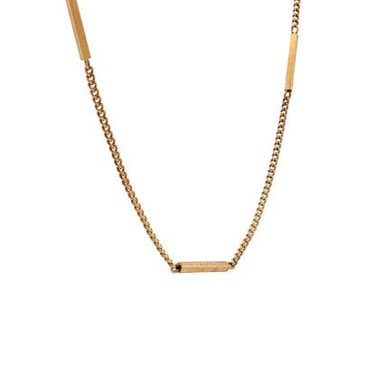 Antique Victorian Bar Link Chain Necklace 18k