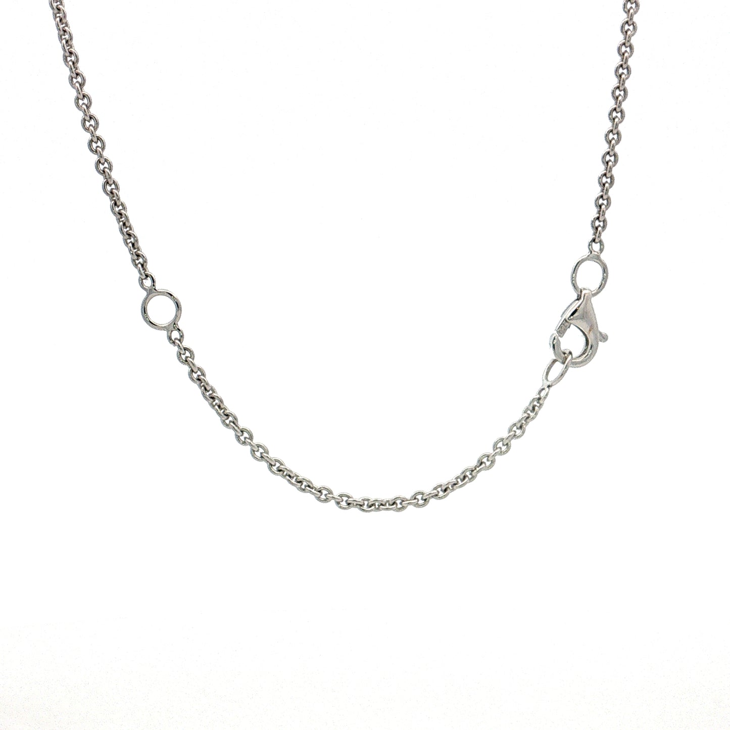 1.10 Diamond Station Dangle Necklace 18k White Gold