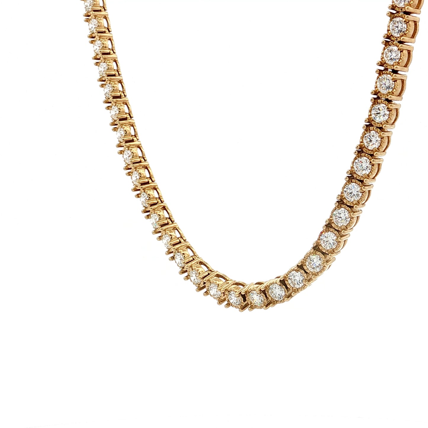 10.00 Diamond Tennis Necklace 14k Yellow Gold