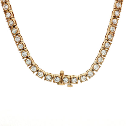 10.00 Diamond Tennis Necklace 14k Yellow Gold