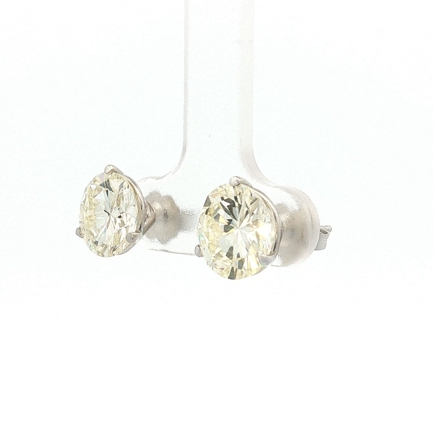 4.89 Diamond Stud Earrings 14k White Gold