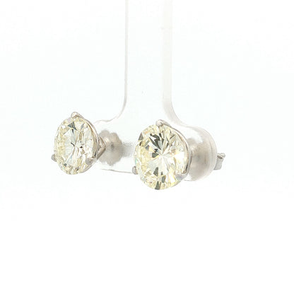 4.89 Diamond Stud Earrings 14k White Gold