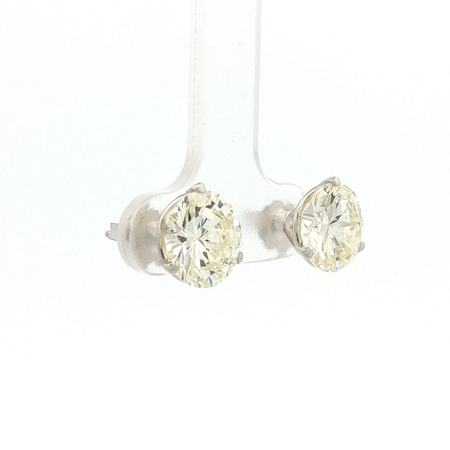4.89 Diamond Stud Earrings 14k White Gold