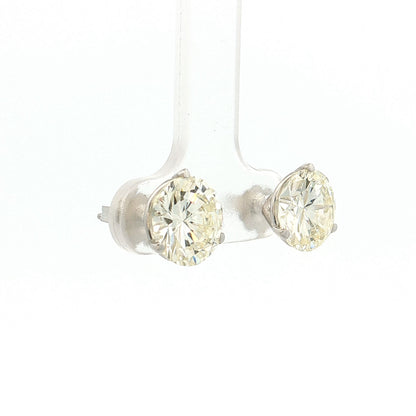 4.89 Diamond Stud Earrings 14k White Gold