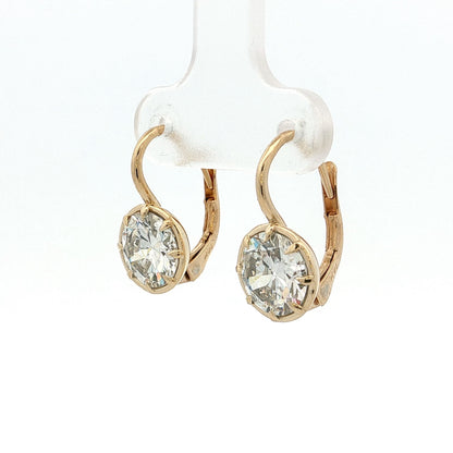 3.14 Old European Diamond Drop Earrings 14k
