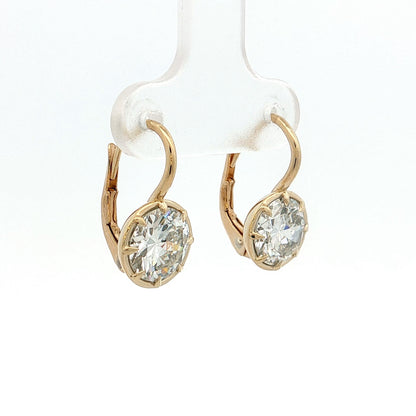 3.14 Old European Diamond Drop Earrings 14k