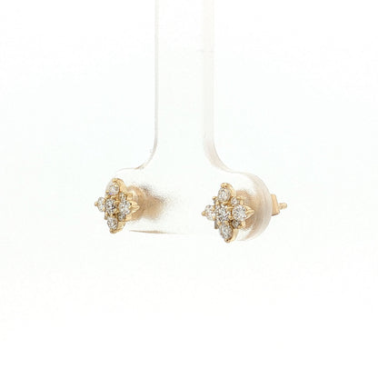 .33 Pave Diamond Cluster Stud Earrings 14k