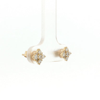 .33 Pave Diamond Cluster Stud Earrings 14k
