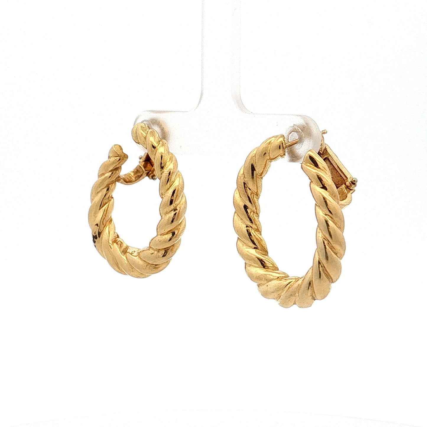 Twisted Hoop Earrings 18k Yellow Gold