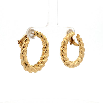 Twisted Hoop Earrings 18k Yellow Gold