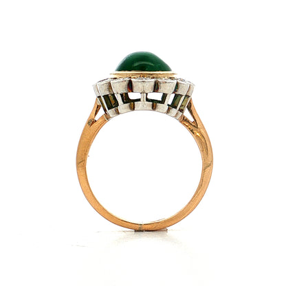 3.15 Emerald & Diamond Cocktail Ring 18k Two-Tone