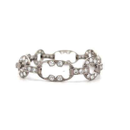 5.55 Antique Art Deco Diamond Bracelet Platinum