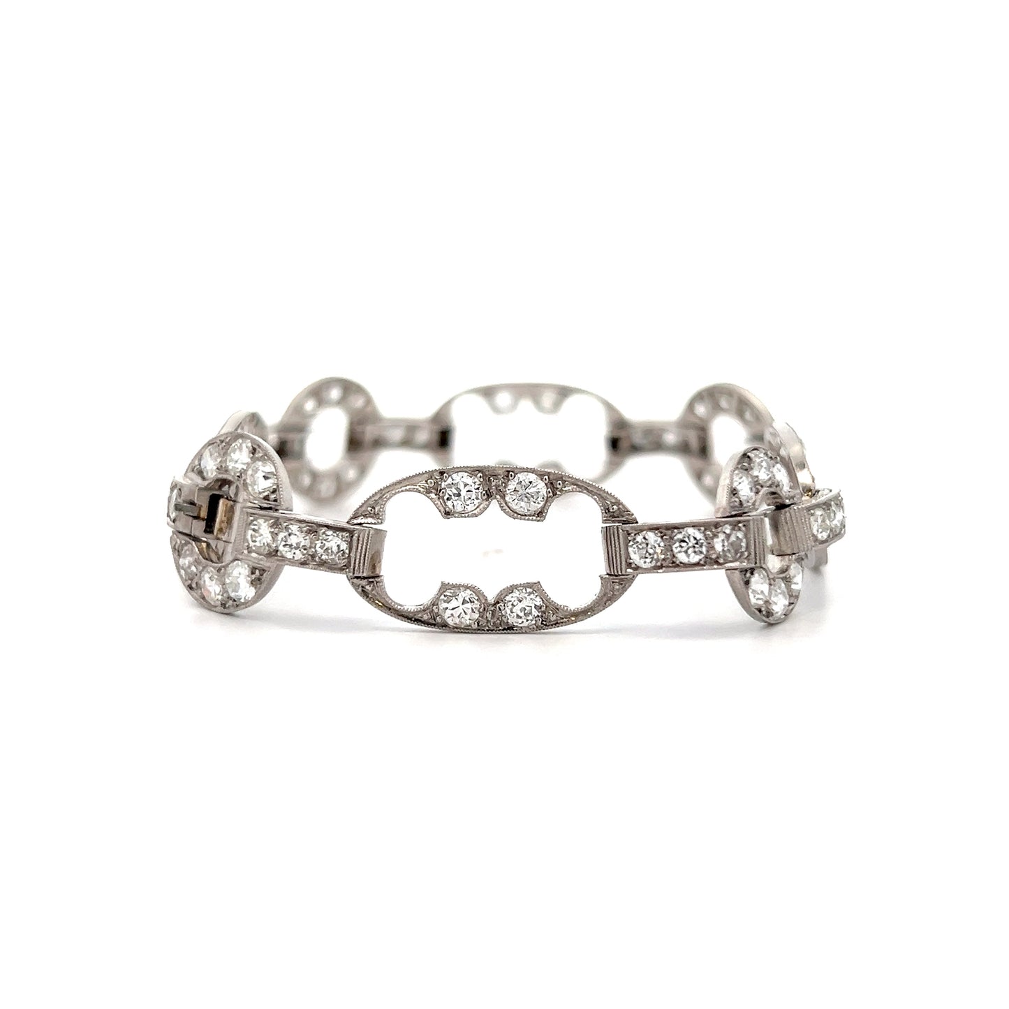 5.55 Antique Art Deco Diamond Bracelet Platinum